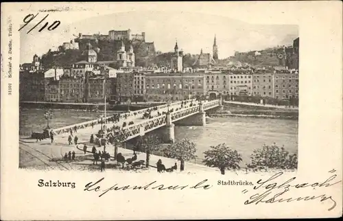 Ak Salzburg in Österreich, Stadtbrücke