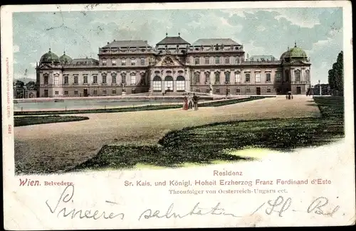 Ak Wien 3 Landstraße, Schloss Belvedere