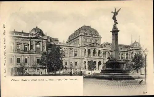 Ak Wien Altstadt, Universität mit Liebenberg Denkmal