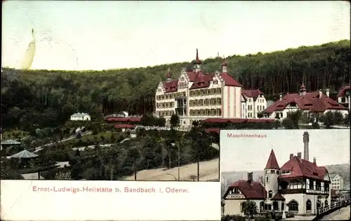 Ak Sandbach Breuberg im Odenwald Hessen, Ernst Ludwigs Heilstätte, Maschinenhaus