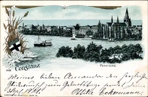 Litho Konstanz am Bodensee, Gesamtansicht