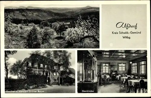 Ak Alfdorf in Württemberg, Gasthof Pension Grüner Baum, Gaststube