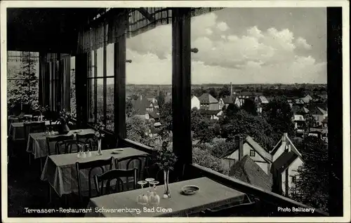 Ak Kleve am Niederrhein, Terrassen Restaurant Schwanenburg