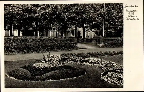 Ak Gelsenkirchen im Ruhrgebiet, Stadtgarten, Terrasse der Stadthalle