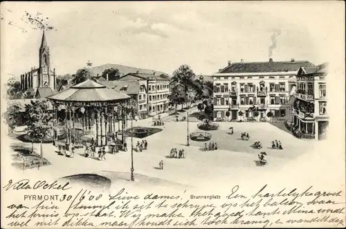 Künstler Ak Felle, Eugen, Bad Pyrmont in Niedersachsen, Brunnenplatz