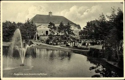 Ak Gütersloh in Westfalen, Provinzialheilanstalt, Festplatz, Gesellschaftshaus