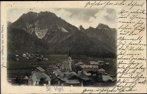 Ak St. Vigil San Vigilio di Marebbe Enneberg in Südtirol, Totalansicht
