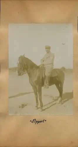 Foto 1906, Namibia Deutsch Südwestafrika, Schutztruppler zu Pferd, Pippert