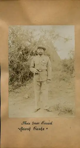 Foto 1906, Namibia Deutsch Südwestafrika, Schutztruppler Heinrich Franke
