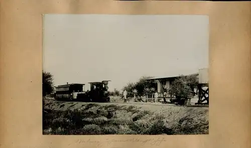 Foto 1906, Johann Albrechtshöhe Ojimukoka Namibia Deutsch Südwestafrika, Station, Gleisseite