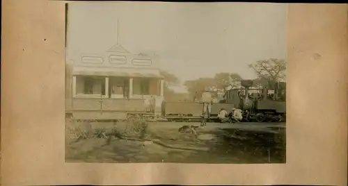 Foto 1906, Otjihavera Namibia Deutsch Südwestafrika, Station, Gleisseite, Eisenbahn