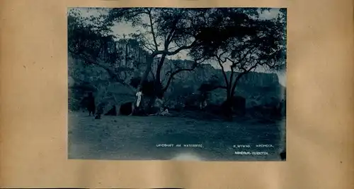 Foto 1906, Namibia Deutsch Südwestafrika, Einheimisches Dorf am Waterberg
