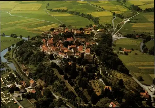 Ak Trendelburg in Nordhessen, Fliegeraufnahme vom Ort mit Umgebung