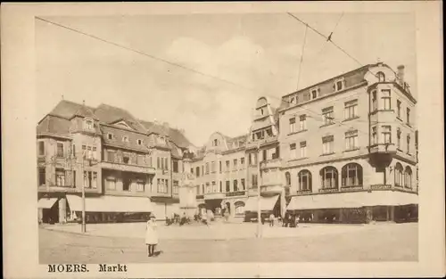 Ak Moers am Niederrhein, Markt