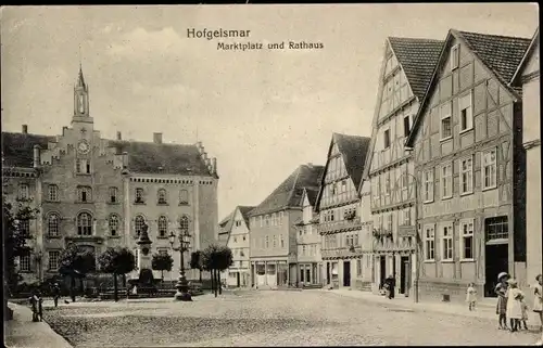 Ak Hofgeismar in Hessen, Marktplatz, Rathaus