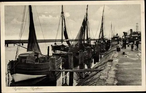 Ak Husum in Nordfriesland, Hafen, Fischerboote