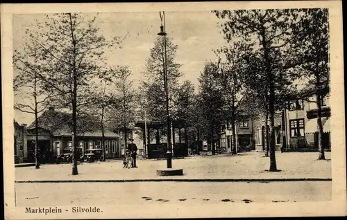 Ak Silvolde Gelderland, Marktplatz im Winter