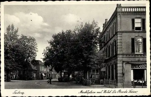 Ak Terborg Gelderland, Marktplein met Hotel De Roode Leeuw