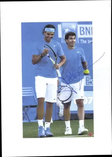 Ak Tennisspieler Marc Lopez und Rafael Nadal, Autogramm