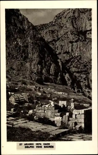 Ak Delphi Griechenland, Heiliger Weg