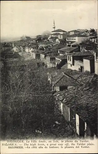 Ak Saloniki Thessaloniki Griechenland, Oberstadt, Vardar-Ebene