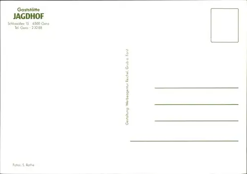 Ak Gera in Thüringen, Gaststätte Jagdhof, Schlossallee 15
