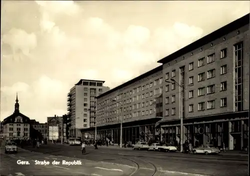 Ak Gera in Thüringen, Straße der Republik