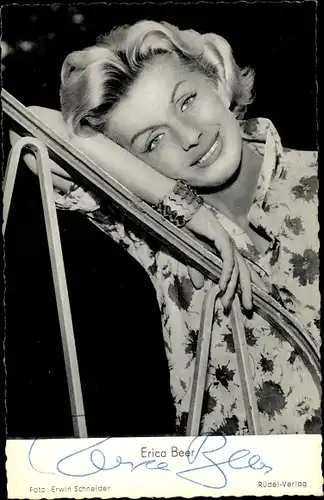 Ak Schauspielerin Erica Beer, Portrait, Autogramm