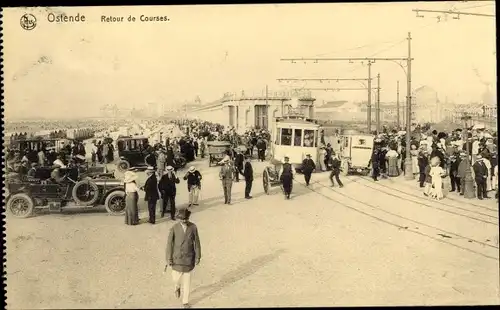 Postkarte Ostende Ostende Westflandern, Rückkehr vom Rennen