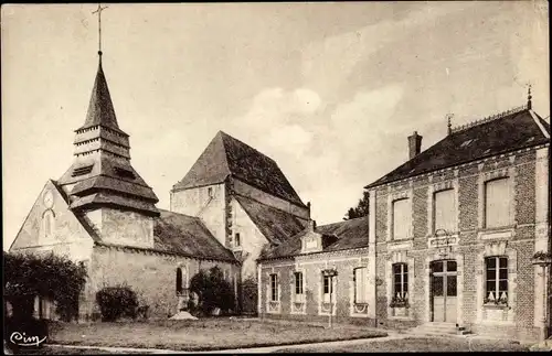 Ak Fresneaux Montchevreuil-Oise, Place, Rathaus