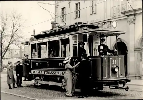 Ak Gera in Thüringen, 75 Jahre Geraer Straßenbahn, Historischer Triebwagen Nr. 29, Baujahr 1905