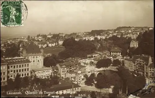 Ak Lausanne Kanton Waadt, Tunnelbezirk, Pontaise