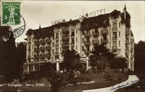 Ak Lausanne Kanton Waadt, Savoy Hotel