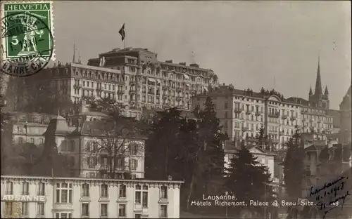 Ak Lausanne Kanton Waadt, Hotels Richemont, Palace, Beau Site