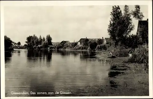 Ak Giessendam Südholland, Uferpartie