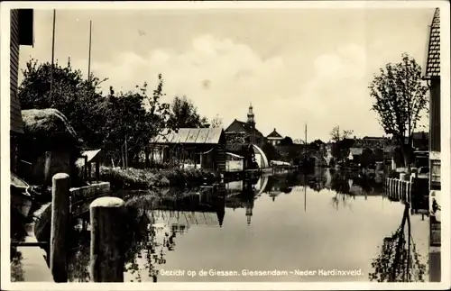 Ak Giessendam Südholland, Flussbllick