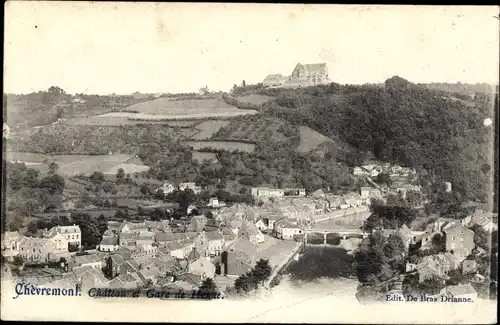 Ak Chèvremont Chaudfontaine Wallonie Lüttich, Schloss, Bahnhof Henne