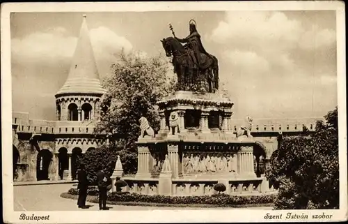 Ak Budapest Ungarn, St. Stefan Denkmal