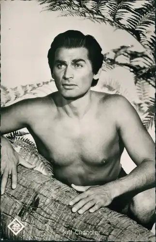 Ak Schauspieler Jeff Chandler, Portrait mit nacktem Oberkörper