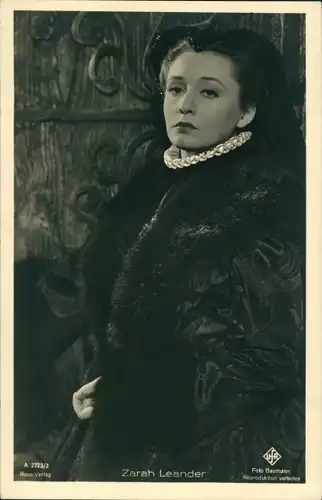 Ak Schauspielerin und Sängerin Zarah Leander, Portrait