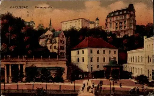 Ak Karlovy Vary Karlsbad Stadt, Felsenquelle