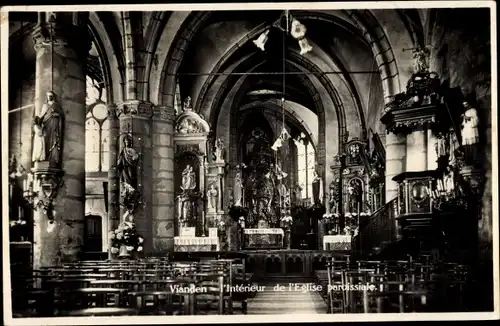 Ak Vianden Luxemburg, Eglise, Interieur