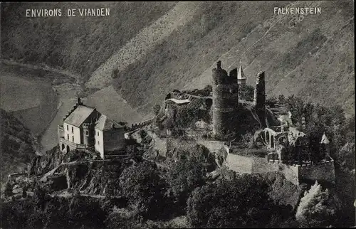 Ak Vianden Luxemburg, Burg Falkenstein