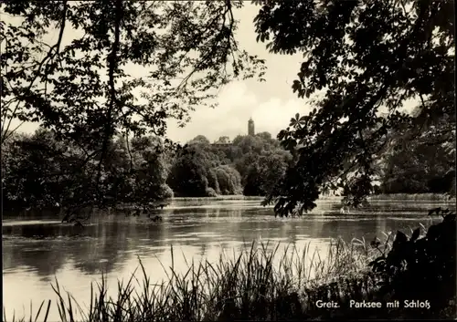 Ak Greiz im Vogtland, Parksee, Oberes Schloss