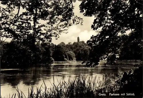 Ak Greiz im Vogtland, Parksee, Oberes Schloss