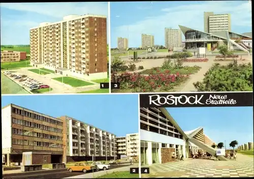 Ak Hansestadt Rostock, neue Stadtteile, Hochhäuser