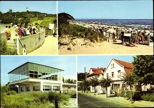 Ak Ostseebad Baabe auf Rügen, Strand, HOG Inselparadies, Erholungsheim Mathias Thesen