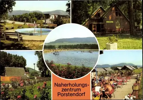 Ak Porstendorf Neuengönna Thüringen, Naherholungszentrum, Sauna, See, Terrasse