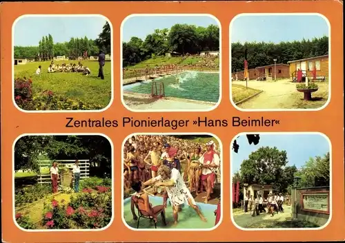 Ak Beichlingen Kölleda in Thüringen, Zentrales Pionierlager Hans Beimler, Anlagen, Schwimmbad