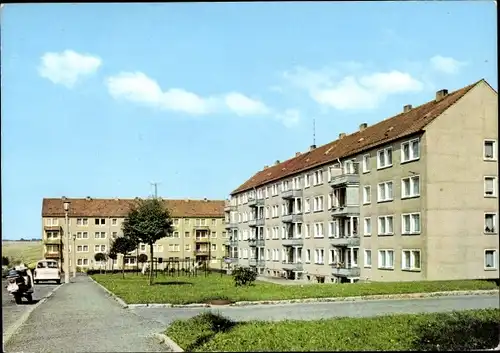 Ak Reichenbach im Vogtland, Neubaublocks in der Etkar-Andre-Straße, Auto, Roller